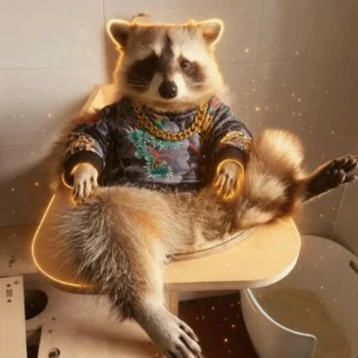 OWNER ONBOARD, viral raccoon IG logo